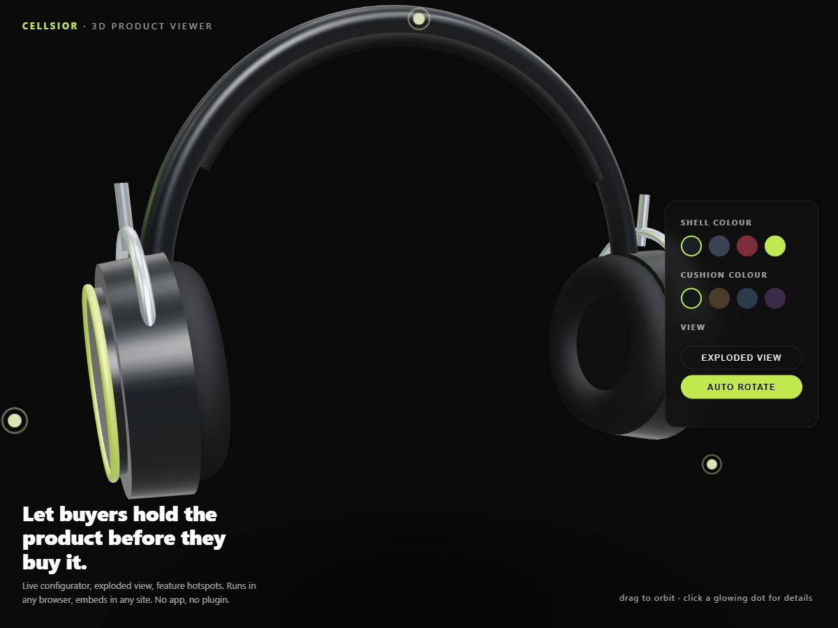 Interactive 3D product configurator demo